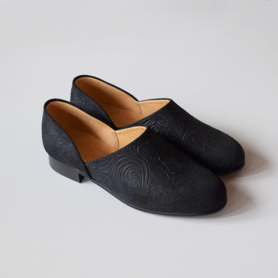 Haruta ハルタ フローラルエンボッシング スポックシューズ ドクターシューズ ブラック 花柄 型押し レザー Harutas150fespblk Charch 通販 Yahoo ショッピング