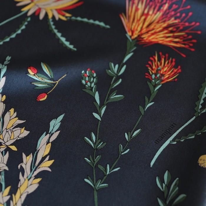 マニプリ スカーフ Manipuri Silk Scarf ネイティブフラワー柄 Native Flower 65 65 ブラック Black 春夏新作 bk Charger Web Store 通販 Yahoo ショッピング