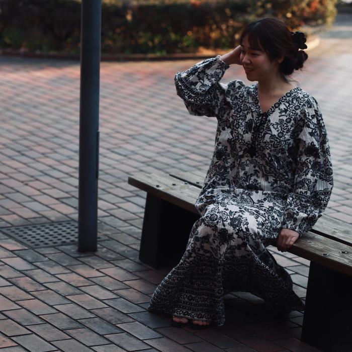 sara mallika（サラ マリカ） ワンピース ペイズリー フラワー