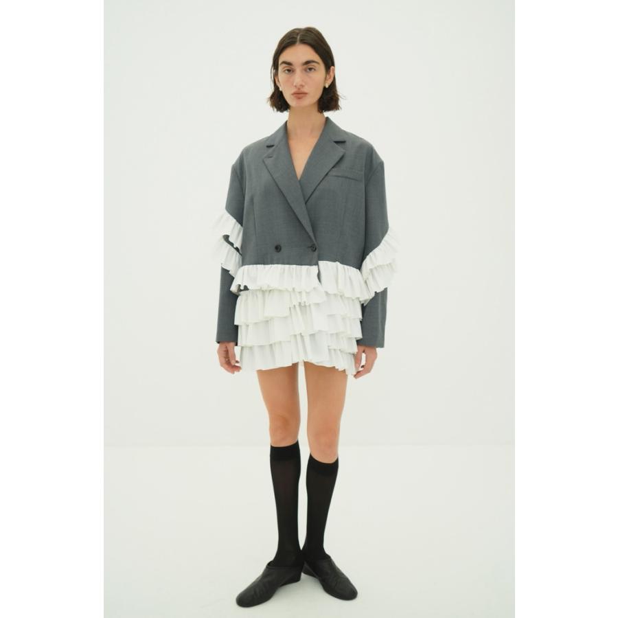 ジャケット・アウター clane FRILLED TAILORED JACKET クラネ CLANE FRILLED TAILORED JACKET （BLACK） -ファッション通販