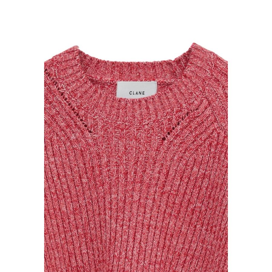 【極美品】CLANEアシンメトリーケーブルニット CLANE - アシンメトリーショートニットトップス - ASYMMETRY WIDE