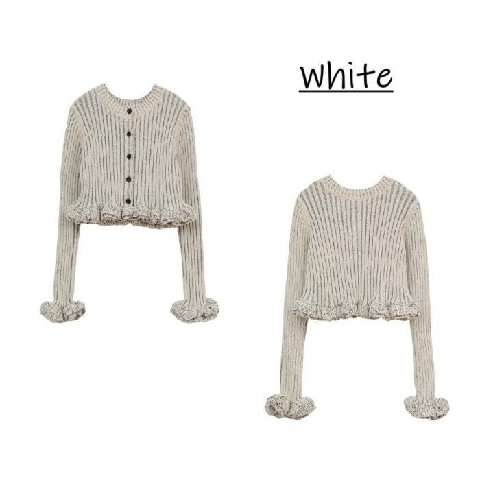 CLANE（クラネ） 正規商品 ショート フリル ニット トップス W FACE