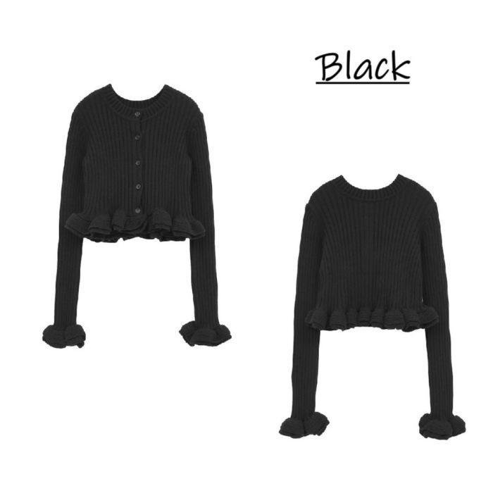 CLANE（クラネ） 正規商品 ショート フリル ニット トップス W FACE