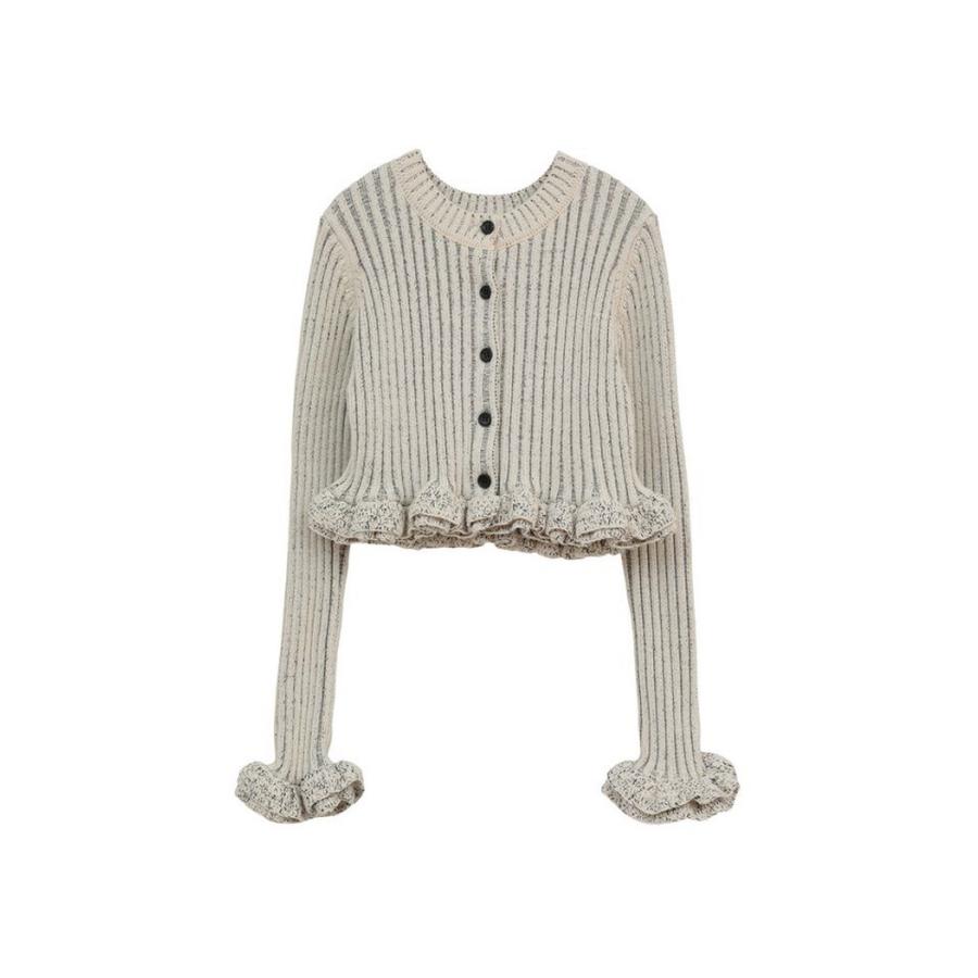 CLANE（クラネ） 正規商品 ショート フリル ニット トップス W FACE