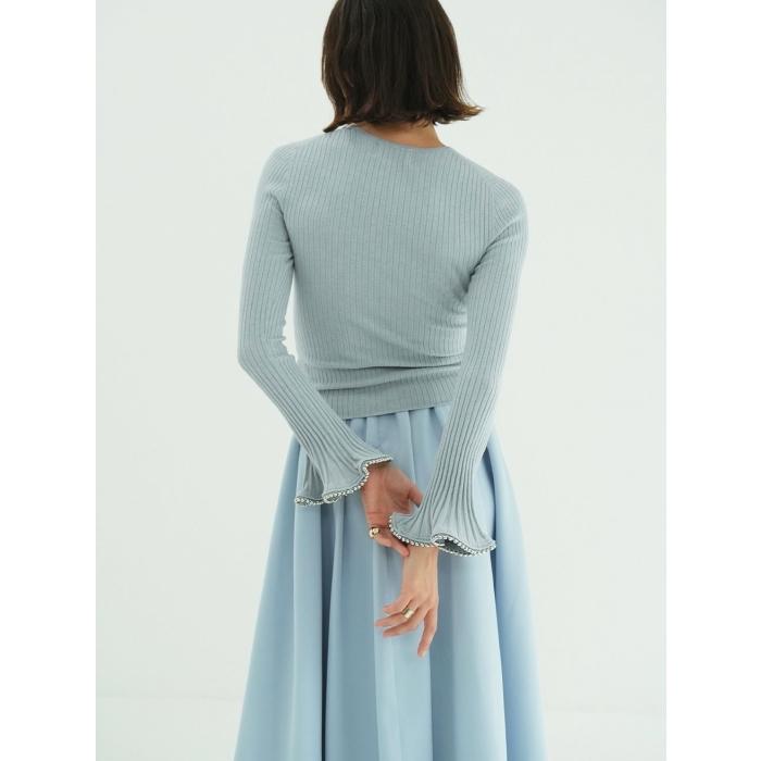 トップス CLANE EMBELLISHED FRILL SLEEVE KNIT TOPS EMBELLISHED FRILL SLEEVE KNIT TOPS｜TOPS(トップス)｜CLANE OFFICIAL