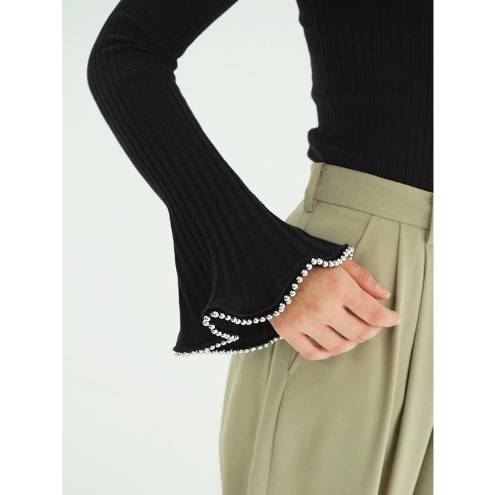 CLANE FRILL SLEEVE KNIT TOPSブラック2サイズ新品 FRILL SLEEVE KNIT TOPS｜TOPS(トップス)｜CLANE OFFICIAL ONLINE STORE