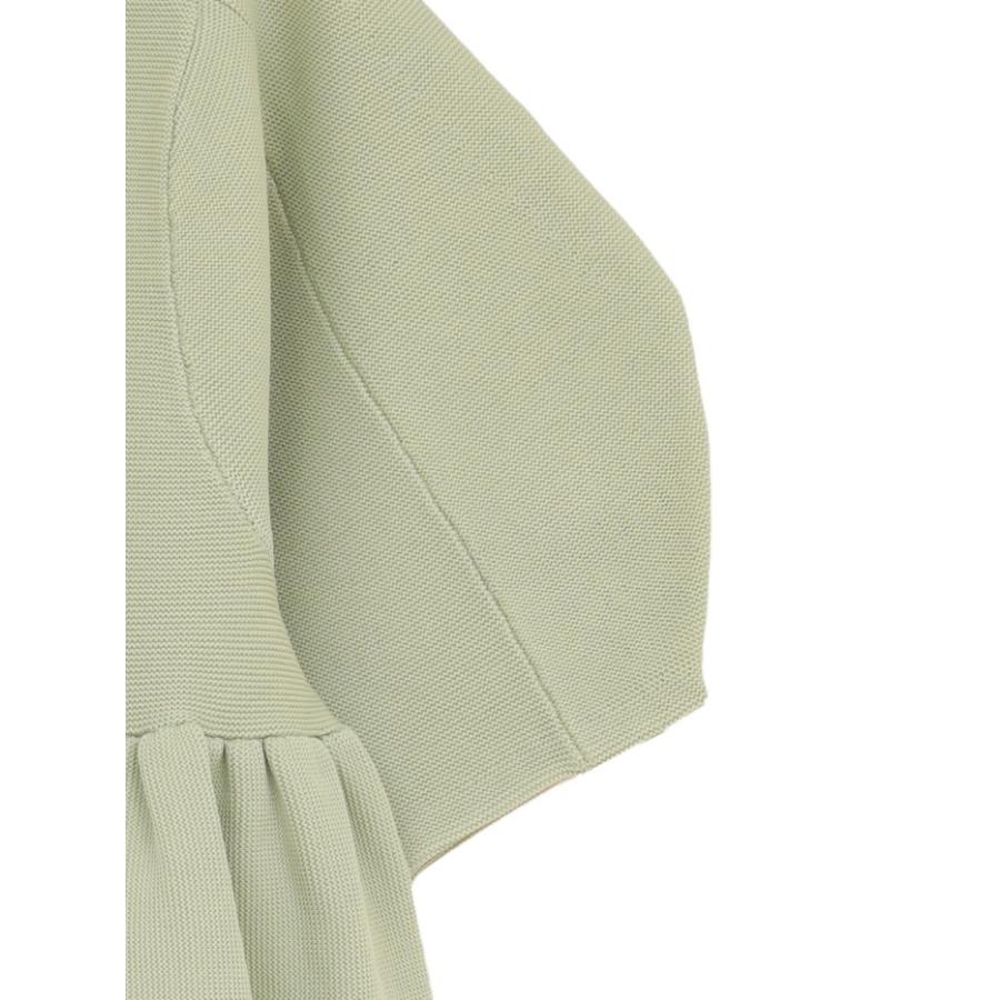 CLANE PEPLUM HAND KNIT TOPSアイボリー 完売　人気 クラネ CLANE PEPLUM HAND KNIT TOPS （GRAY） -ファッション通販