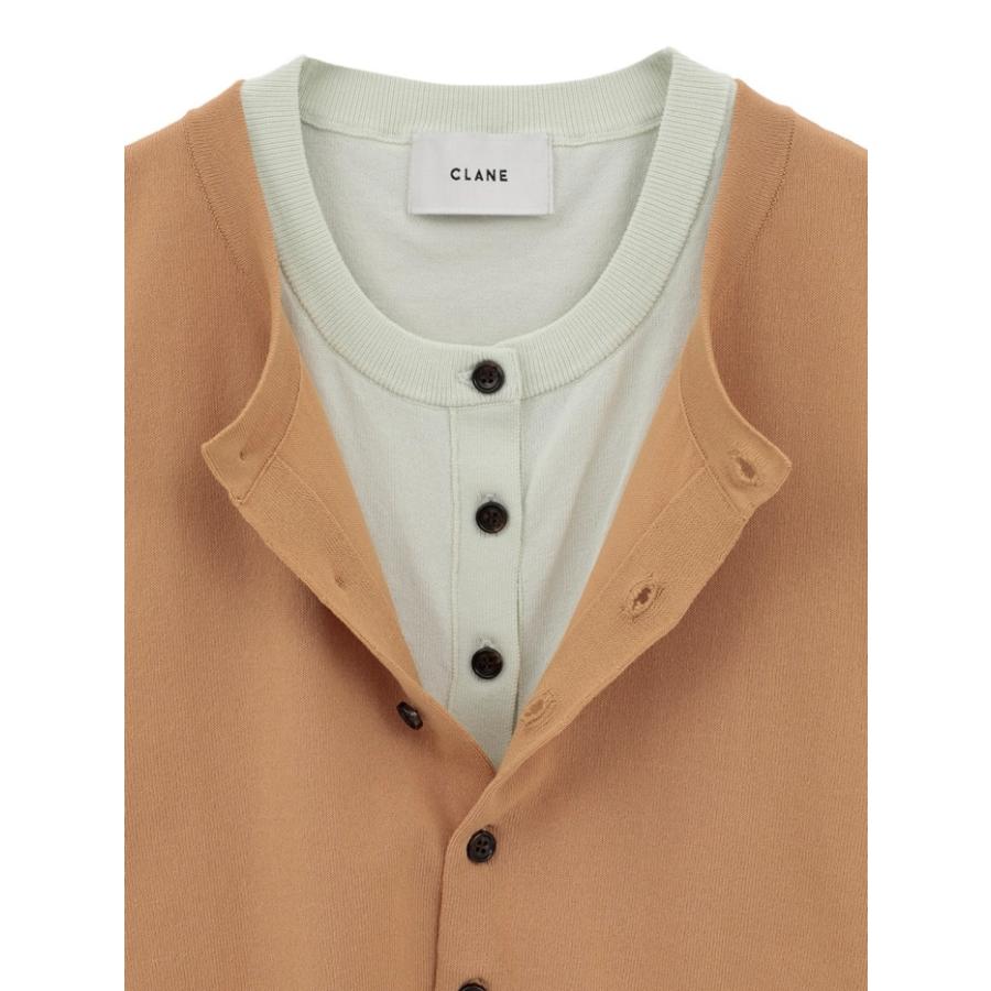 CLANE（クラネ） 正規商品 Wレイヤー ニット カーディガン W LAYERD