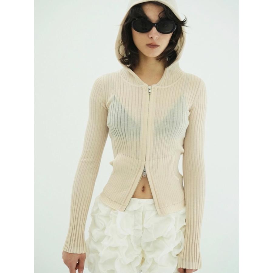 CLANE（クラネ） 即日発送 正規商品 シアー フーディー ニット