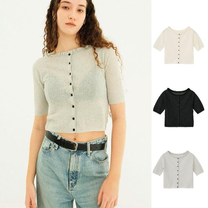 CLANE W FACE HOLE KNIT TOPS アイボリー CLANE（クラネ）の「W FACE HOLE KNIT TOPS（ニット/セーター）」 - WEAR