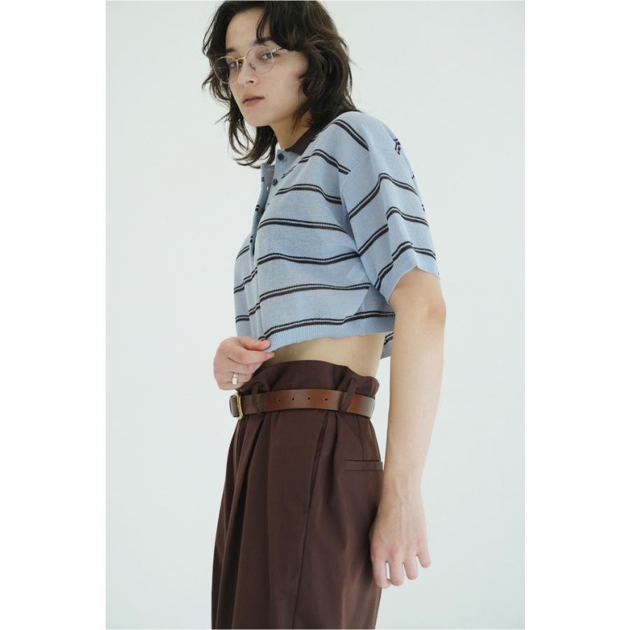 ニットポロシャツ　clane（クラネ） CLANE（クラネ） 正規商品 シアー ポロ ニット トップス SPONGY SHEER