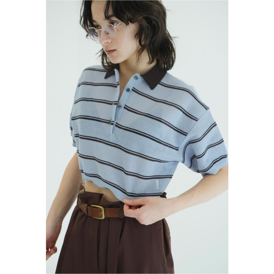 CLANE（クラネ） 正規商品 シアー ポロ ニット トップス SPONGY SHEER