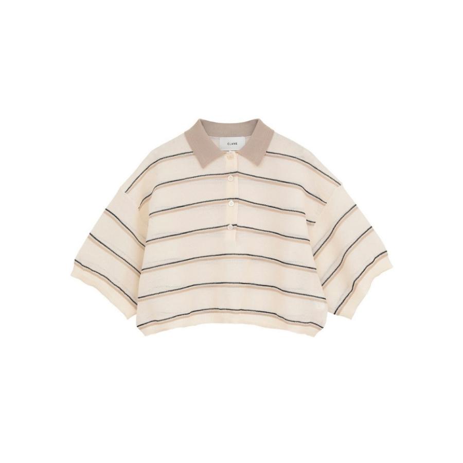 CLANE（クラネ） 正規商品 シアー ポロ ニット トップス SPONGY SHEER