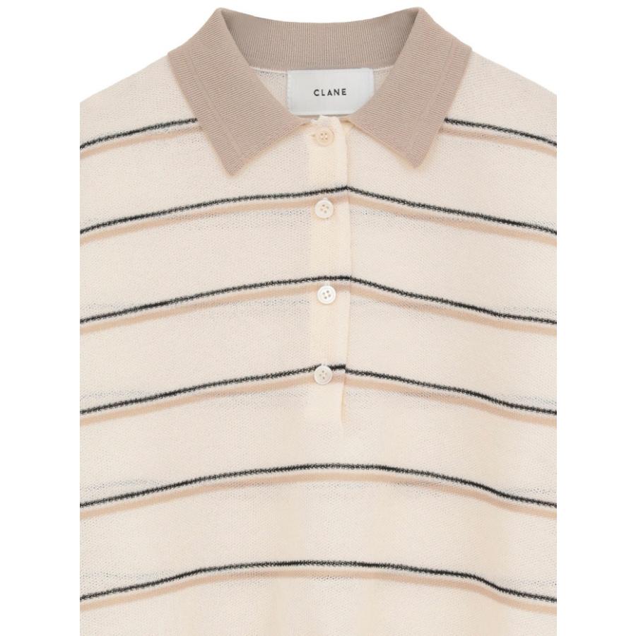 CLANE（クラネ） 正規商品 シアー ポロ ニット トップス SPONGY SHEER