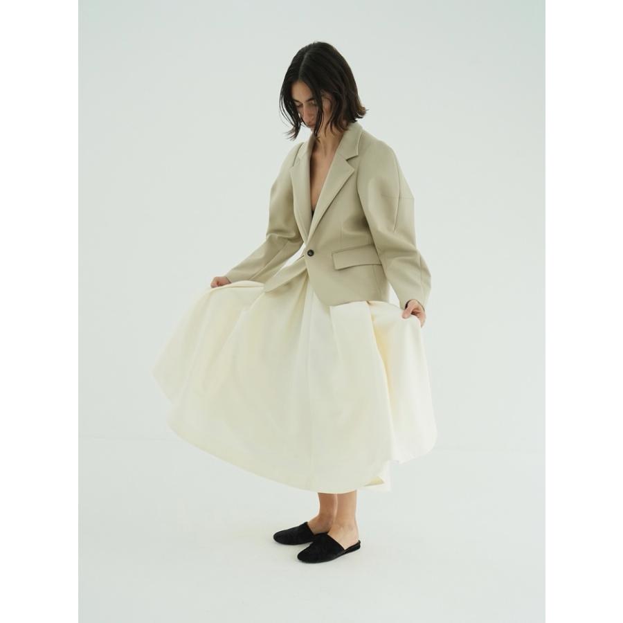 美品 CLANE VOLUME FLARE SKIRT Beige サイズ1 191096132.jpg