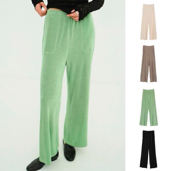 即日発送 CLANE 正規商品 ボトムス クラネ ブライト ジャージー パンツ BRIGHT JERSEY PANTS アイボリー/ベージュ/グリーン/ブラック 4色展開 2026春夏新作 | CLANE