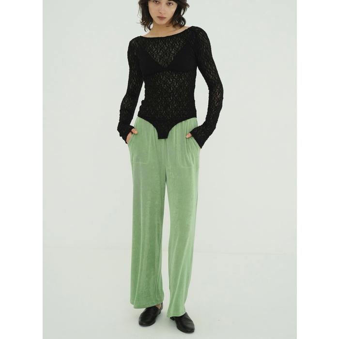 即日発送 CLANE 正規商品 ボトムス クラネ ブライト ジャージー パンツ BRIGHT JERSEY PANTS アイボリー/ベージュ/グリーン/ブラック 4色展開 2026春夏新作 | CLANE | 12