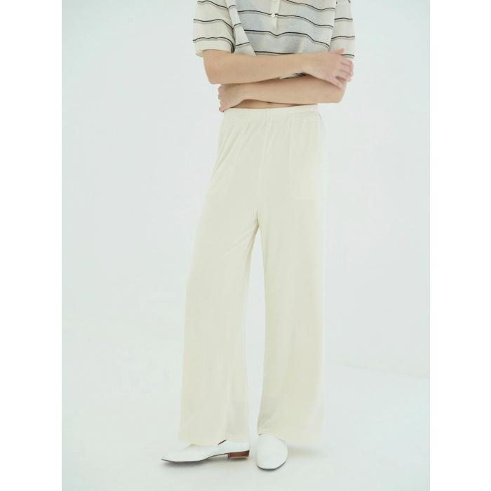 即日発送 CLANE 正規商品 ボトムス クラネ ブライト ジャージー パンツ BRIGHT JERSEY PANTS アイボリー/ベージュ/グリーン/ブラック 4色展開 2026春夏新作 | CLANE | 05