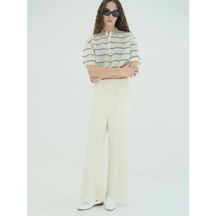 即日発送 CLANE 正規商品 ボトムス クラネ ブライト ジャージー パンツ BRIGHT JERSEY PANTS アイボリー/ベージュ/グリーン/ブラック 4色展開 2026春夏新作 | CLANE | 07