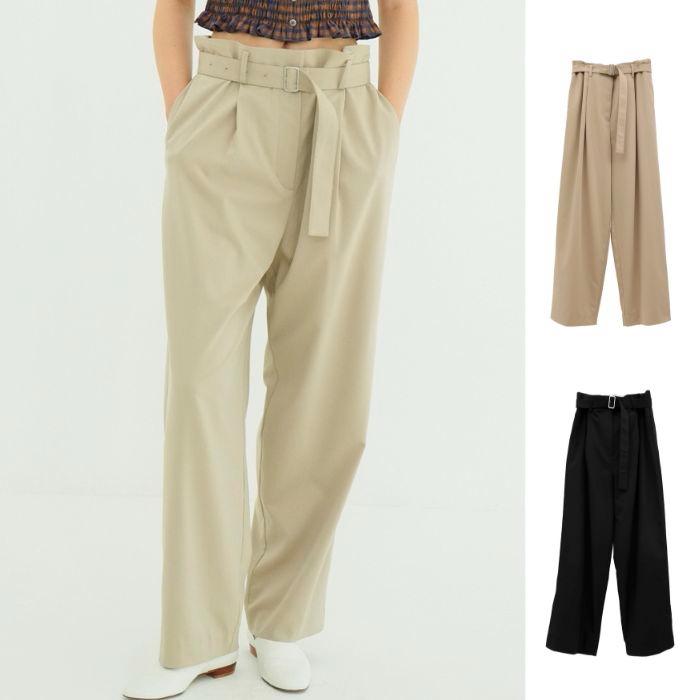 CLANE クラネ WAIST BELT DAD PANTS サイズ0 ベージュ CLANE(クラネ)｜WAIST BELT DAD PANTS/BEIGE の通販｜ELLESHOP・(エル