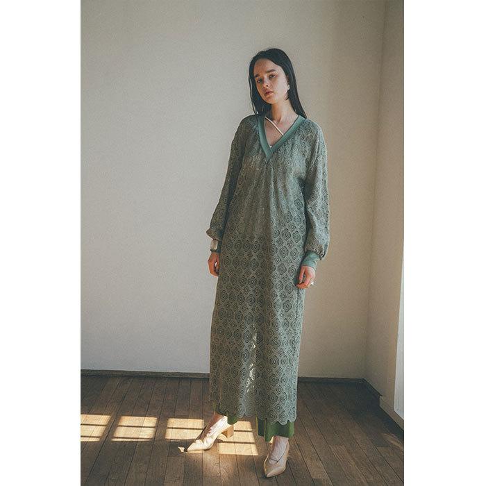 Clane ワンピース クラネ ヴィンテージ レース ルーズワンピース Vintage Lace Loose One Piece モスグリーン Moss Green 21春夏新作 mg Charger Web Store 通販 Yahoo ショッピング