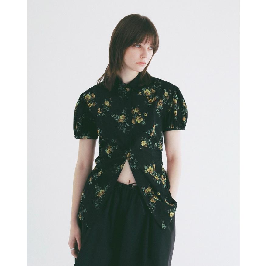 CLANE シアーショートスリーブフラワーシャツ BLACK CLANE（クラネ） 限定 プレセール 即日発送 正規商品 シャツ フラワー