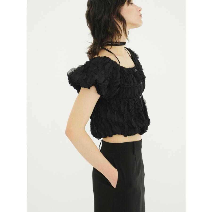 CLANE（クラネ） 正規商品 Wフェイス トップステッチ フリル トップス