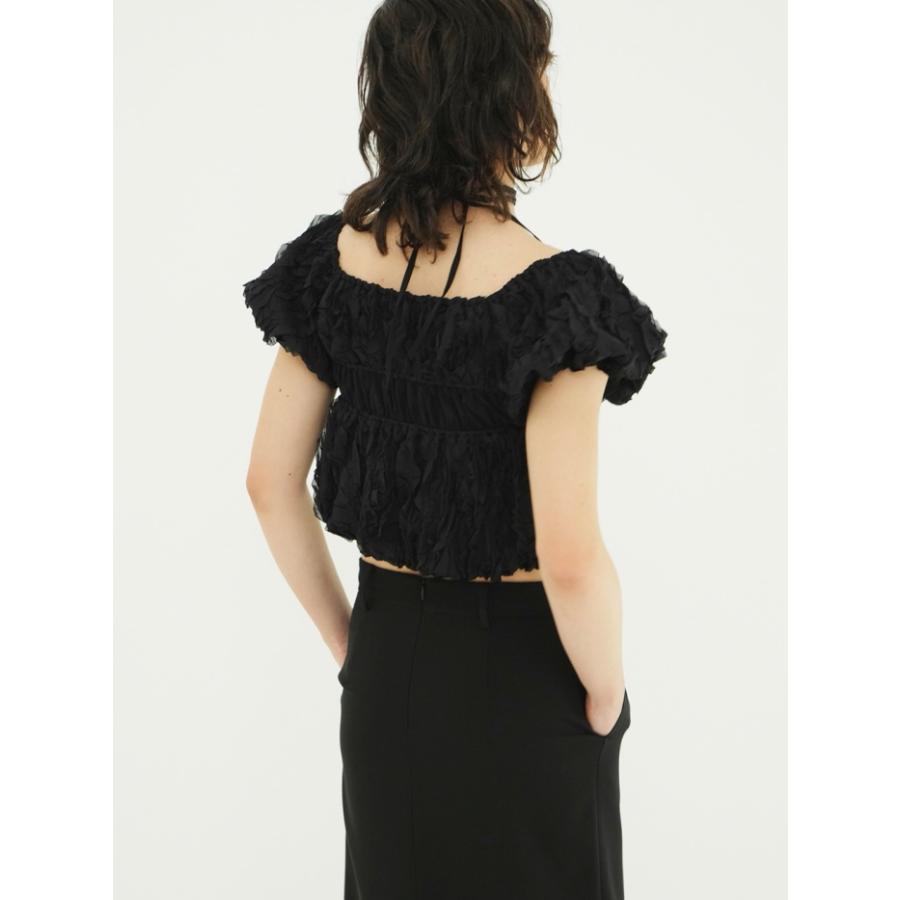 CLANE（クラネ） 正規商品 Wフェイス トップステッチ フリル トップス