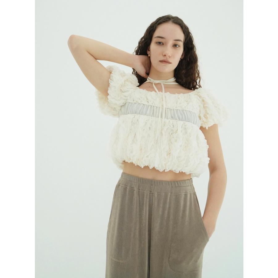 CLANE（クラネ） 正規商品 Wフェイス トップステッチ フリル トップス