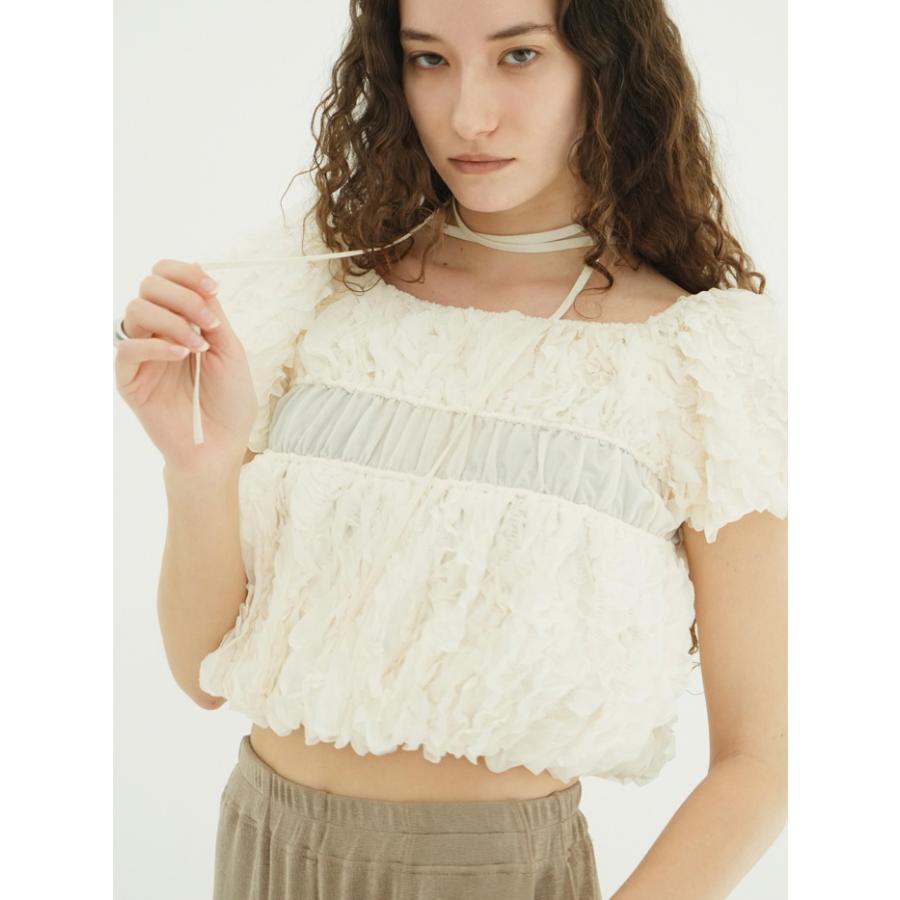 CLANE（クラネ） 正規商品 Wフェイス トップステッチ フリル トップス