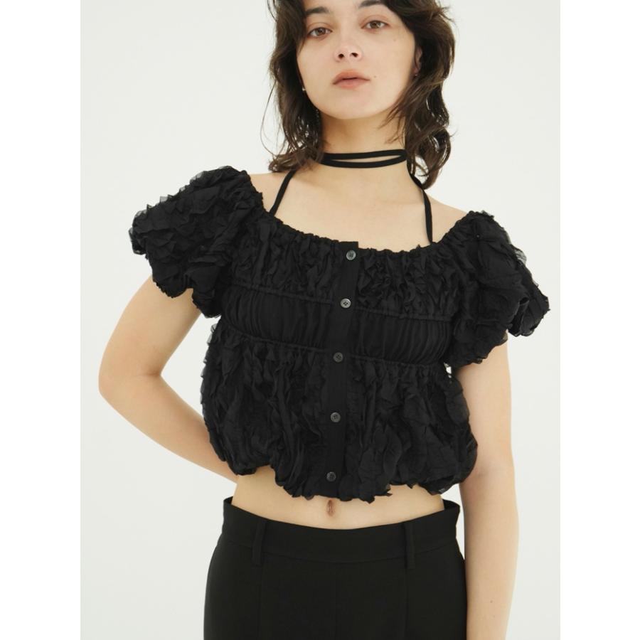 CLANE（クラネ） 正規商品 Wフェイス トップステッチ フリル トップス