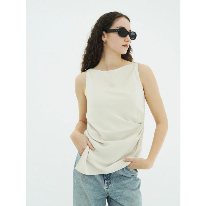 CLANE（クラネ） 正規商品 サテン ドレープ トップス SATIN DRAPE TOPS