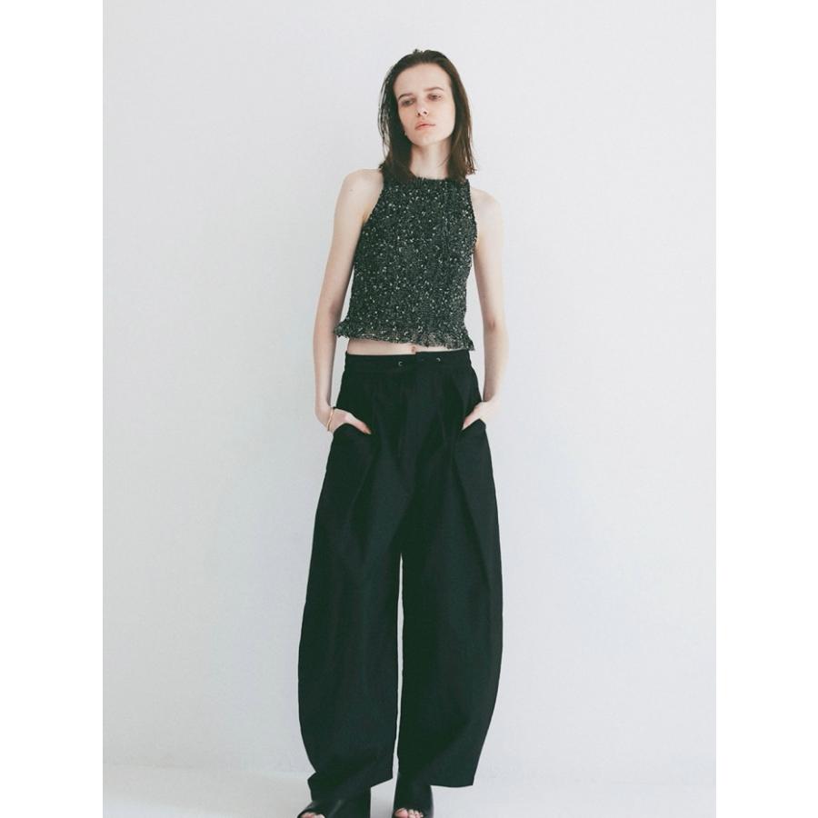 即日発送 CLANE 正規商品 クラネ ミックス メッシュ ギャザー トップス W FACE MIX MESH GATHER N/S TOPS  アイボリー/イエロー/ブラック 3色展開 2026春夏新作の画像