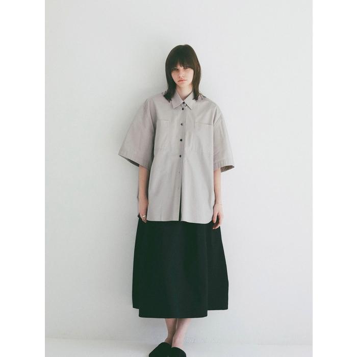 即日発送 CLANE 正規商品 シャツ クラネ ハーフ スリーブ シャツ HALF SLEEVE HUGE SHIRTS ホワイト/グレー/ストライプ 3色展開 2026春夏新作の画像