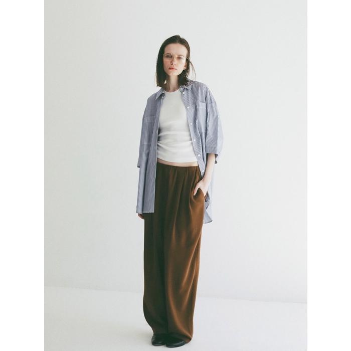 即日発送 CLANE 正規商品 シャツ クラネ ハーフ スリーブ シャツ HALF SLEEVE HUGE SHIRTS ホワイト/グレー/ストライプ 3色展開 2026春夏新作の画像
