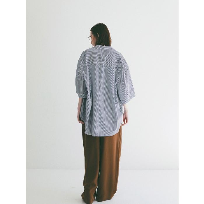 即日発送 CLANE 正規商品 シャツ クラネ ハーフ スリーブ シャツ HALF SLEEVE HUGE SHIRTS ホワイト/グレー/ストライプ 3色展開 2026春夏新作の画像
