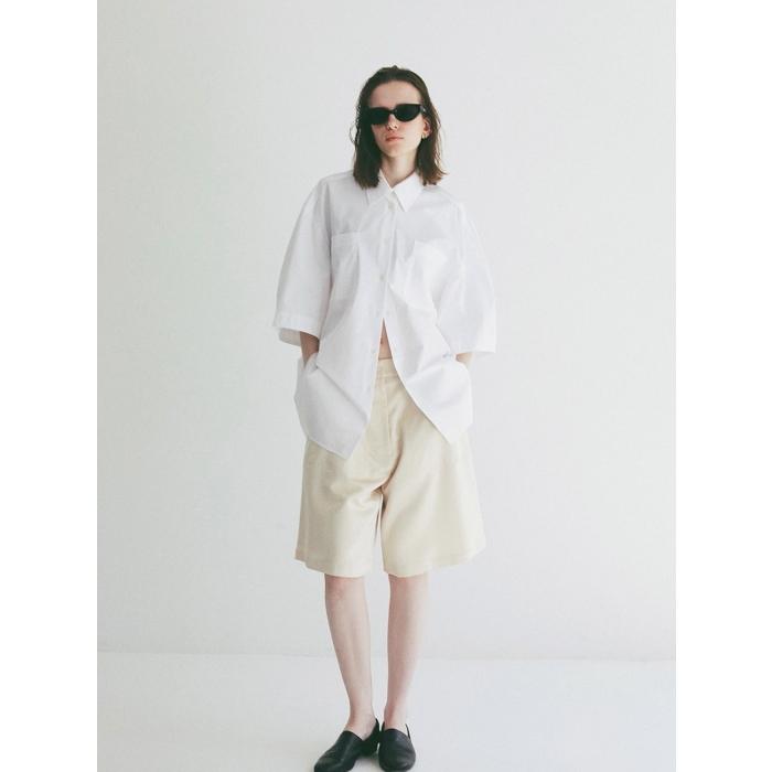 即日発送 CLANE 正規商品 シャツ クラネ ハーフ スリーブ シャツ HALF SLEEVE HUGE SHIRTS ホワイト/グレー/ストライプ 3色展開 2026春夏新作の画像