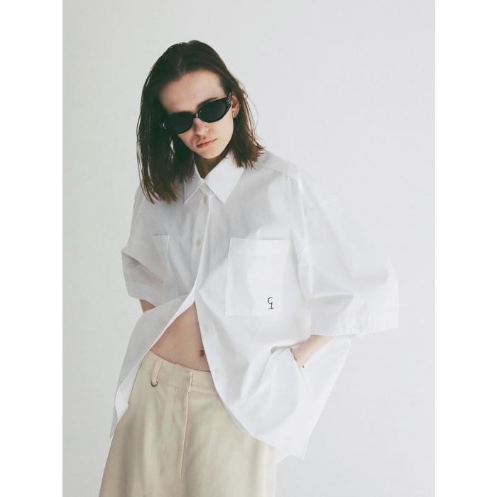即日発送 CLANE 正規商品 シャツ クラネ ハーフ スリーブ シャツ HALF SLEEVE HUGE SHIRTS ホワイト/グレー/ストライプ 3色展開 2026春夏新作の画像