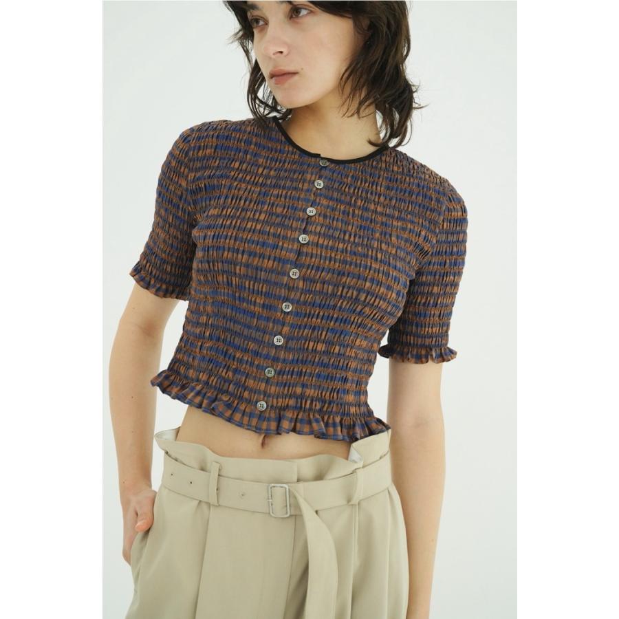 即日発送 CLANE 正規商品 トップス クラネ シャーリング ハーフスリーブ ブラウス SHIRRING HALF SLEEVE BLOUSE 3色展開 2026春夏新作の画像