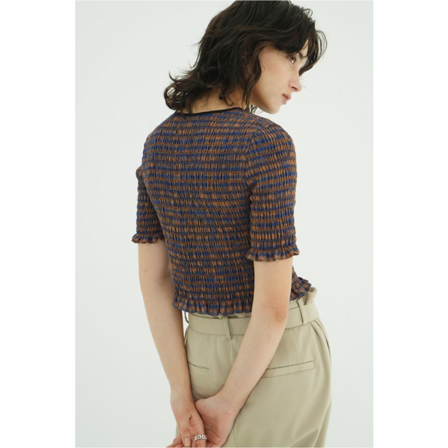 即日発送 CLANE 正規商品 トップス クラネ シャーリング ハーフスリーブ ブラウス SHIRRING HALF SLEEVE BLOUSE 3色展開 2026春夏新作の画像