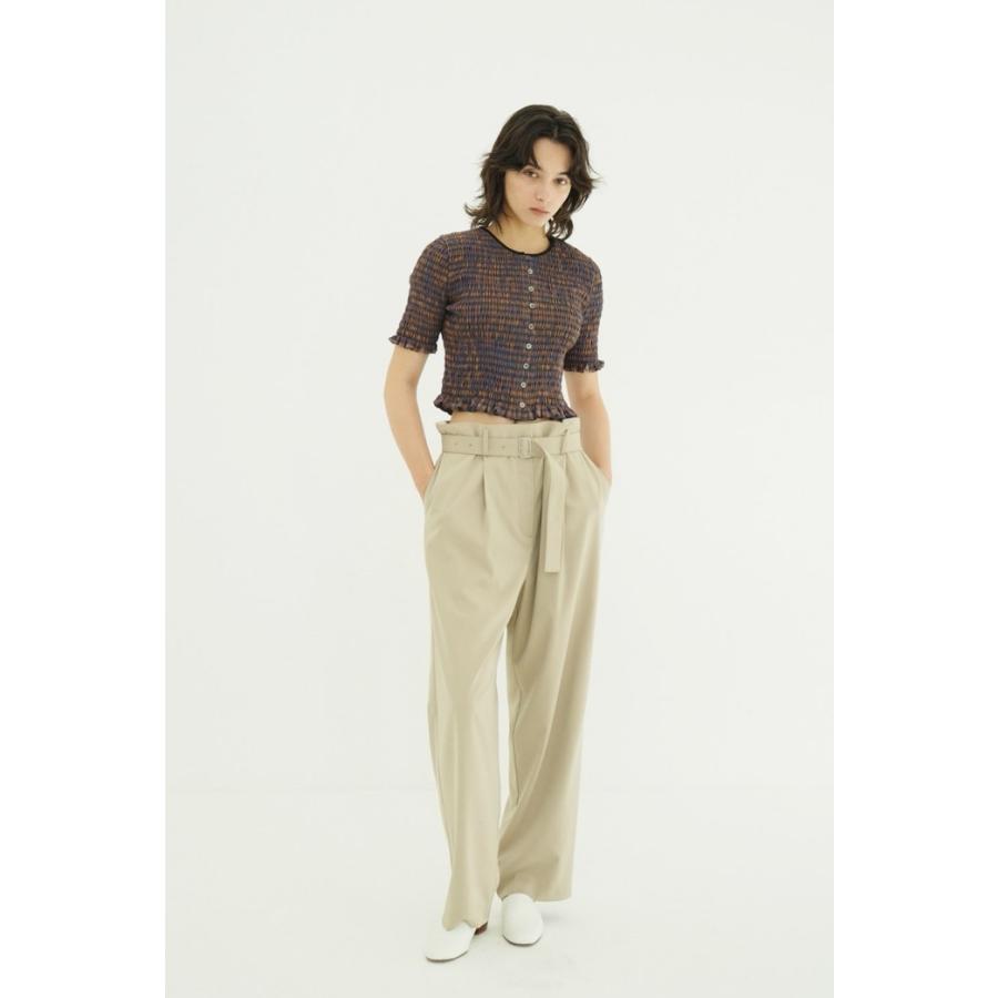 即日発送 CLANE 正規商品 トップス クラネ シャーリング ハーフスリーブ ブラウス SHIRRING HALF SLEEVE BLOUSE 3色展開 2026春夏新作の画像