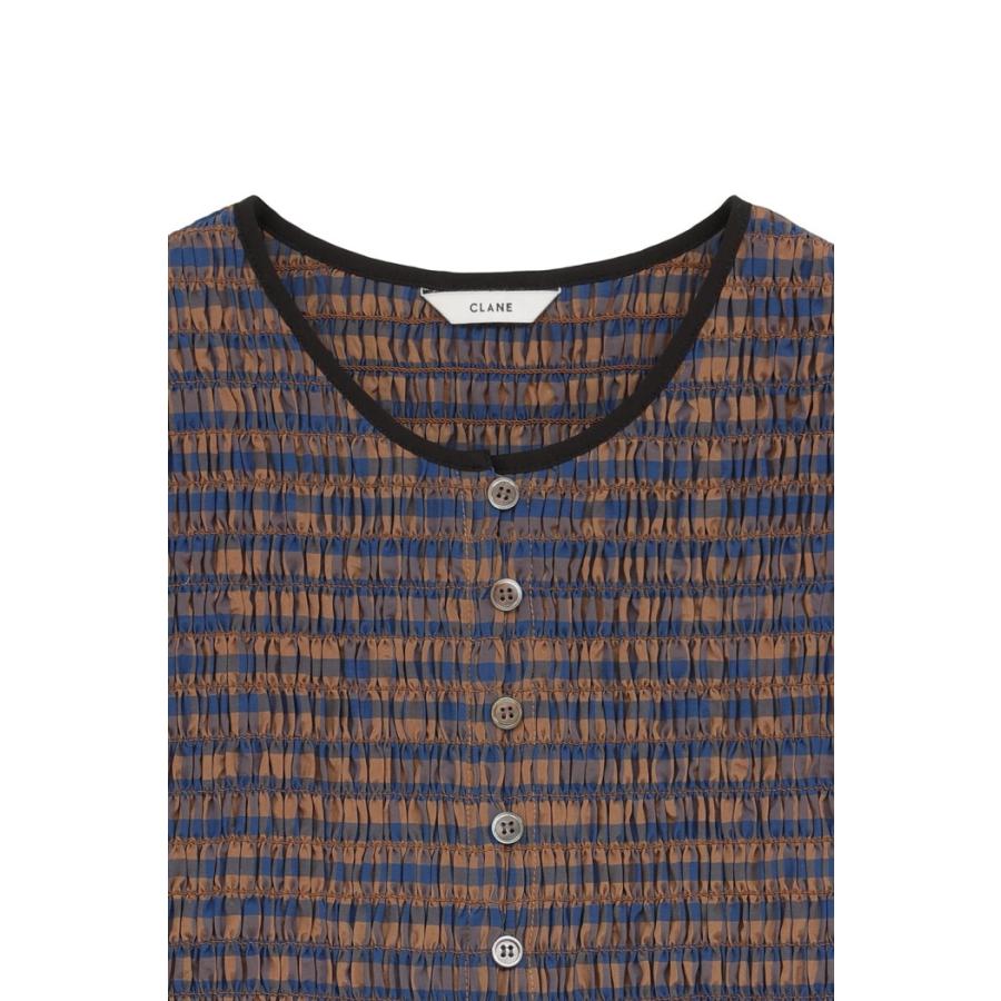 即日発送 CLANE 正規商品 トップス クラネ シャーリング ハーフスリーブ ブラウス SHIRRING HALF SLEEVE BLOUSE 3色展開 2026春夏新作の画像