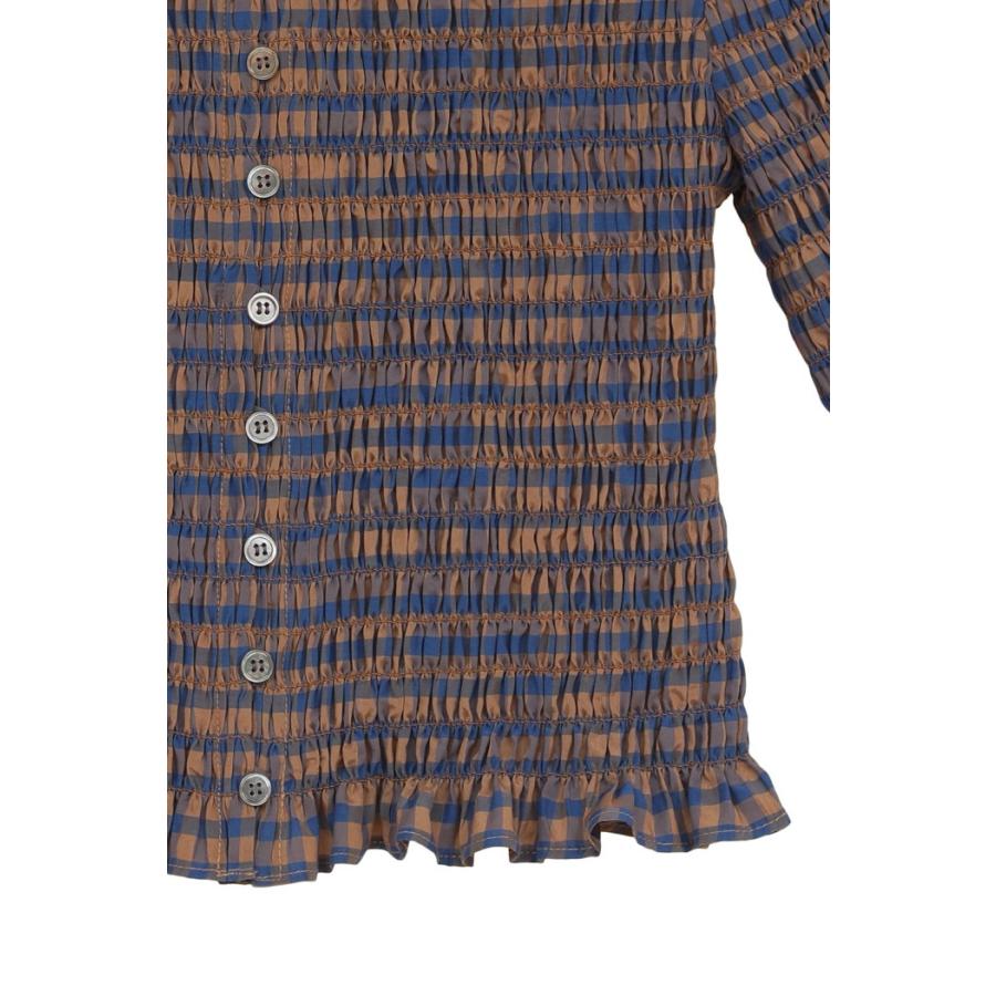 即日発送 CLANE 正規商品 トップス クラネ シャーリング ハーフスリーブ ブラウス SHIRRING HALF SLEEVE BLOUSE 3色展開 2026春夏新作の画像