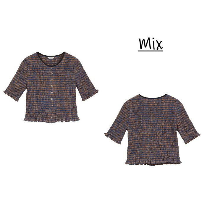 即日発送 CLANE 正規商品 トップス クラネ シャーリング ハーフスリーブ ブラウス SHIRRING HALF SLEEVE BLOUSE 3色展開 2026春夏新作の画像