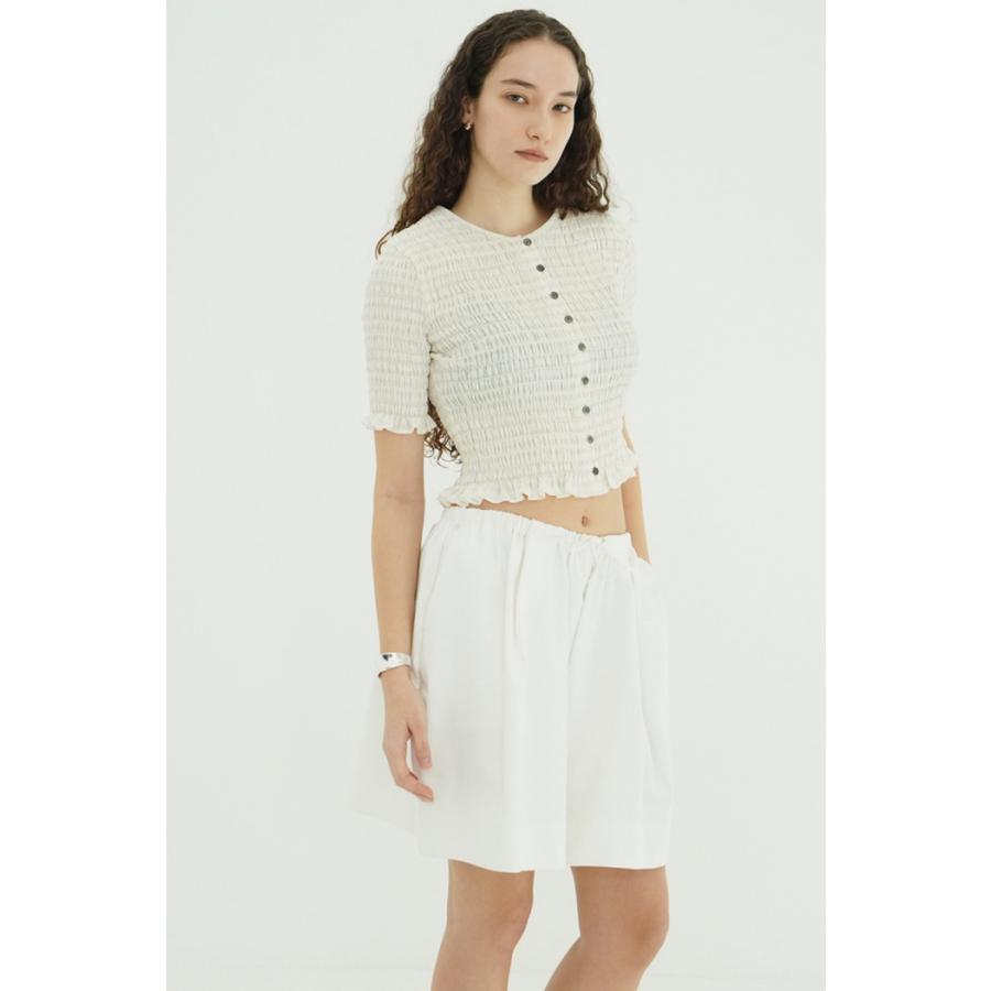 即日発送 CLANE 正規商品 トップス クラネ シャーリング ハーフスリーブ ブラウス SHIRRING HALF SLEEVE BLOUSE 3色展開 2026春夏新作の画像
