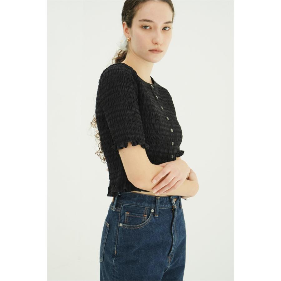 即日発送 CLANE 正規商品 トップス クラネ シャーリング ハーフスリーブ ブラウス SHIRRING HALF SLEEVE BLOUSE 3色展開 2026春夏新作の画像