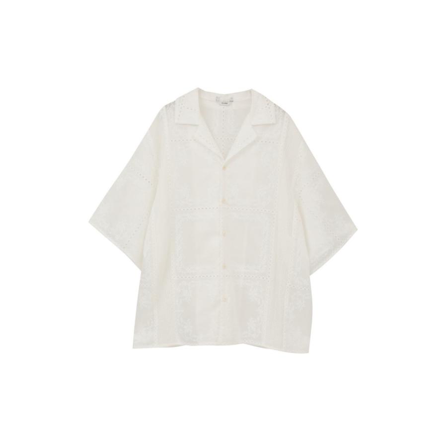 clane レースシャツ CLANE（クラネ） 【26SS 2nd PRE ORDER】CLANE 正規商品 刺繍 レース