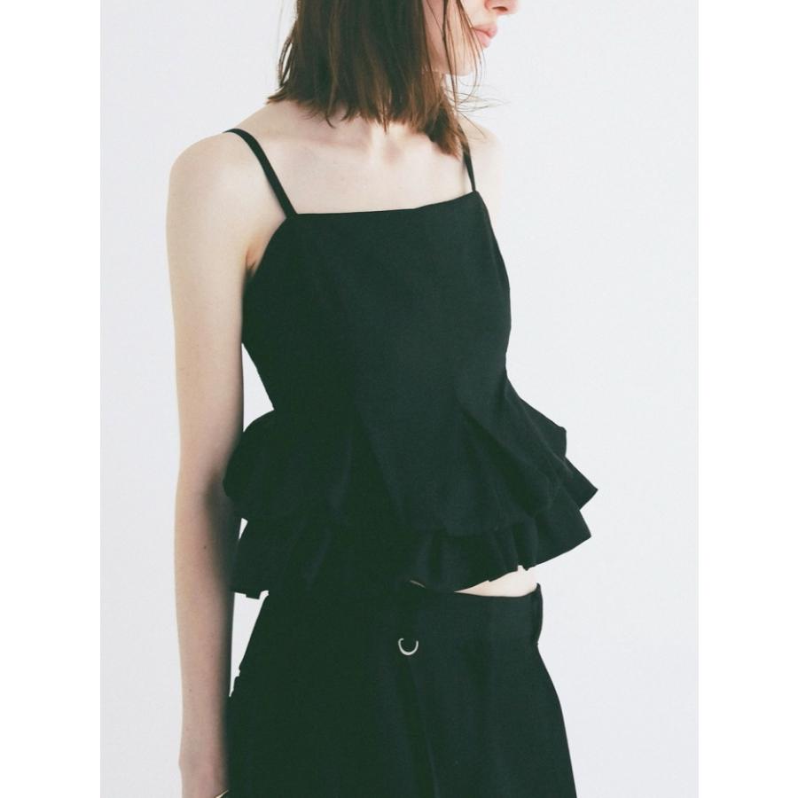 即日発送 CLANE 正規商品 クラネ バブル ペプラム キャミ トップス BUBBLE PEPLUM CAMI TOPS ベージュ/ブラック BEIGE/BLACK 2色展開 2026春夏新作の画像