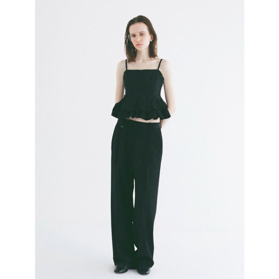 即日発送 CLANE 正規商品 クラネ バブル ペプラム キャミ トップス BUBBLE PEPLUM CAMI TOPS ベージュ/ブラック BEIGE/BLACK 2色展開 2026春夏新作の画像
