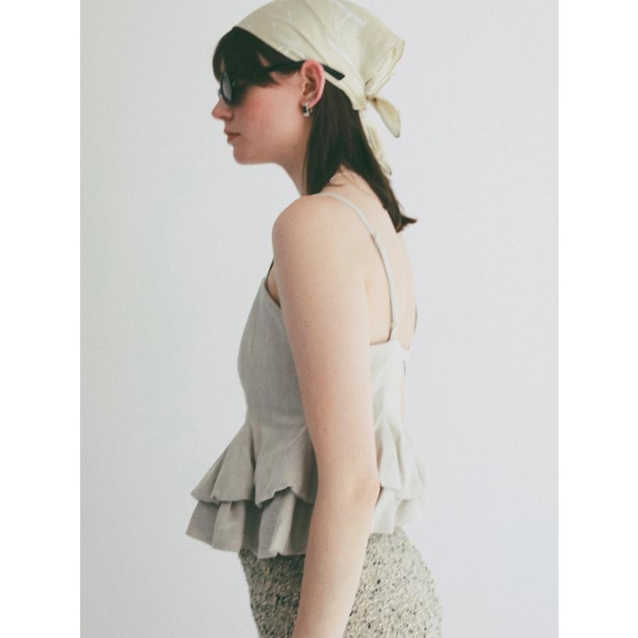 即日発送 CLANE 正規商品 クラネ バブル ペプラム キャミ トップス BUBBLE PEPLUM CAMI TOPS ベージュ/ブラック BEIGE/BLACK 2色展開 2026春夏新作の画像